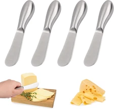 Spreader Knife Set,4-Piece Cheese and Butter Spreader Knives,Mini Serving Tongs,