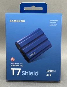 Samsung T7 Bouclier 2TB USB-C Portable Externe SSD - Bleu (MU-PE2T0R) (SEALED)