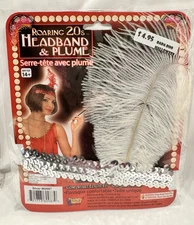 Forum Novelties Adult  Silver Roaring 20`s Headband & Plume