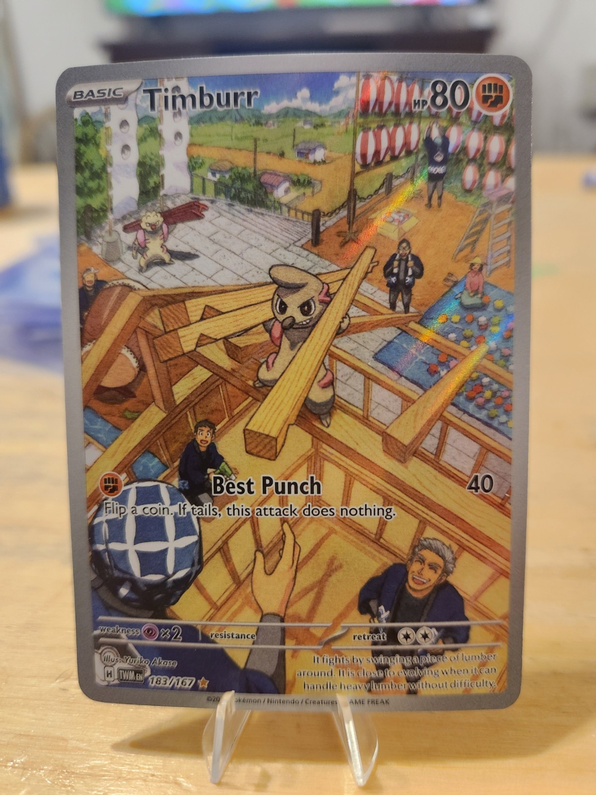 Timburr 183/167 Pokémon S&V Twilight Masquerade Illustration Rare Mint!!