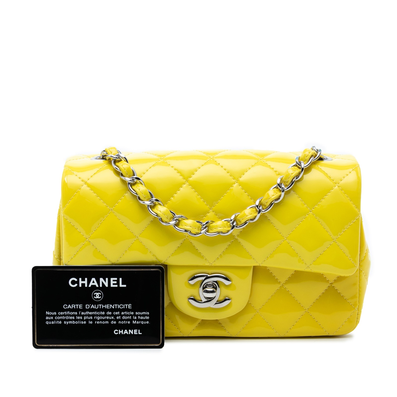 Authenticated Chanel Mini Rectangular Classic Pat… - image 8