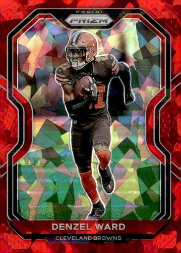 2020 Panini Prizm #63 Denzel Ward Prizm Red Ice