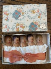 Vintage Austrian Baby Soap Set 5 Figural Babies Castile Original Box 1 Broken