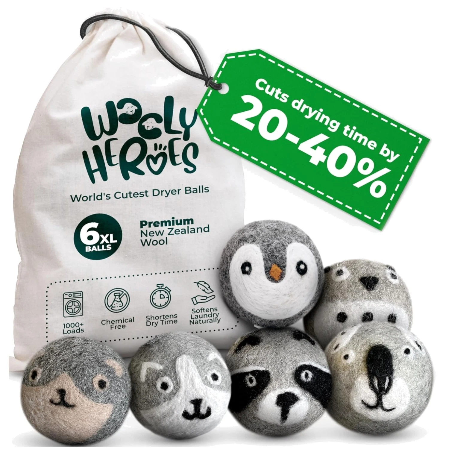 XL Wool Dryer Balls 6-Pack, Eco-Friendly Laundry Softener
Opens in a new window or tab