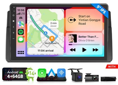 CAM+DVR+DAB+9'' Autoradio NAVI CarPlay RDS Radio WiFi Für BMW E46 3er 318 320 325