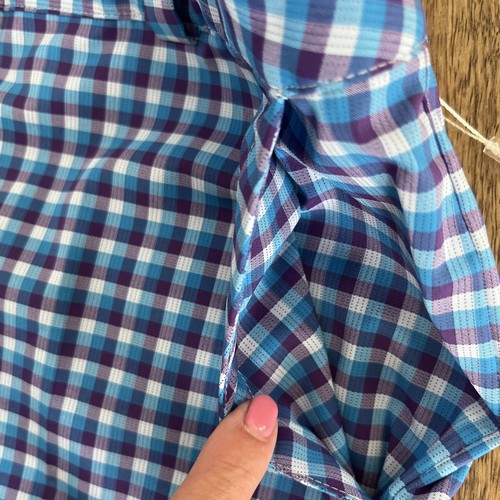 NWT Nike Golf Dri Fit Women's Shorts 8 Blue Plaid Pockets Golf Pickle Ball - Picture 6 of 14