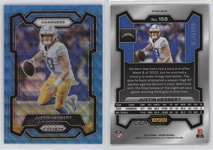 2023 Panini Prizm Blue Wave Prizm /199 Justin Herbert #158