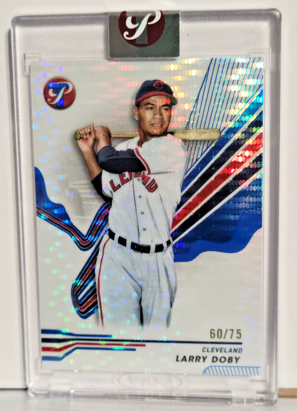 2024 Topps Pristine - Blue Refractor #25 Larry Doby 60 /75 Cleveland Indians