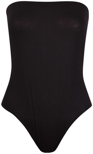 Damas Liso Sin mangas Elástico Bandeau Boobtube Leotardo Body Vestido Prenda para el torso - Imagen 2 de 6