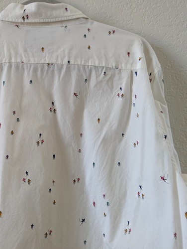 Bonobos Mens XL Skiers Print White Button Down Long Sleeve Slim Fit Shirt - Picture 14 of 16