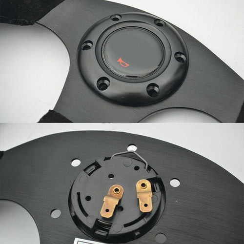 Sport Lenkrad 320mm - Naht: Gelb, Flach geschüsselt Motorsport Rallye Racing Alu - Bild 11 von 11
