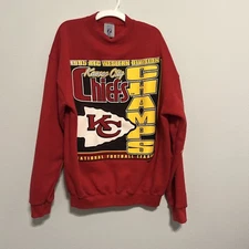 Vintage 1995 Kansas City Chiefs NFL AFC West Champion Logo 7 Crewneck Sz Large