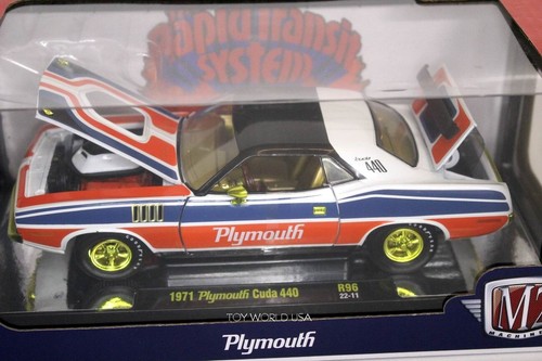 M2 Machines PLYMOUTH 1971 Plymouth CUDA 440 Rapid Transit System R96 Chase - Picture 2 of 4