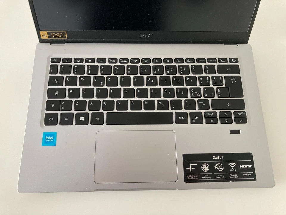 PC portatile Acer Swift 1: 14 pollici, argento, leggero. Modello N20H2 - Immagine 3 di 4