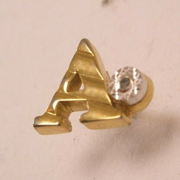 A Rhinestone Monogram Initial Letter Vintage Tie … - image 3