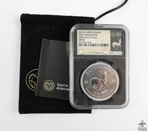 2017 South Africa Krugerrand .999 Silver 1oz Coin NGC SP70 50th Anniversary