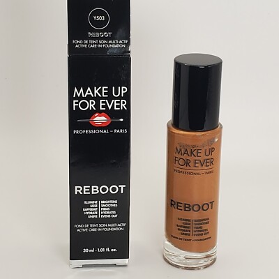 Make Up For Ever Reboot Active Care-in-Foundation 30ml / 1.01fl oz Y503 New Box