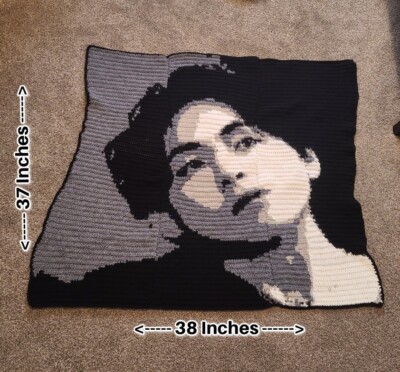 BTS crochet tapestry - V face - blanket -, Handmade.- Kim Taehyung .