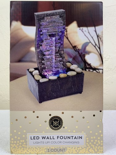 Modern Expressions Tabletop Color Changing LED Water Fountain Cascading Wall NIB - Picture 6 of 6