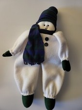 Snowman With Scarf  Hat, soft material and so cute for decoration this holiday.
