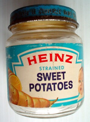 VINTAGE HEINZ BABY FOOD JAR ***** ANCIEN POT DE NOURRITURE POUR