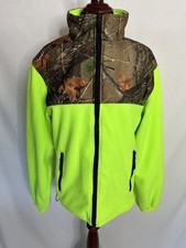 Trail Crest Women's Small Fleece Jacket Neon Green/camo Outdoor Casual Comfort