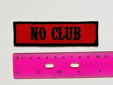 No Club Iron On Patch MC JACKET  Sew On Biker Badge EMBROIDERED
