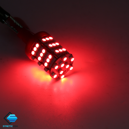 2x 1156/BA15S LED 3528 Chip 54-SMD Red Brake Tail Parking Turn Signal Light Bulb - Picture 2 of 5