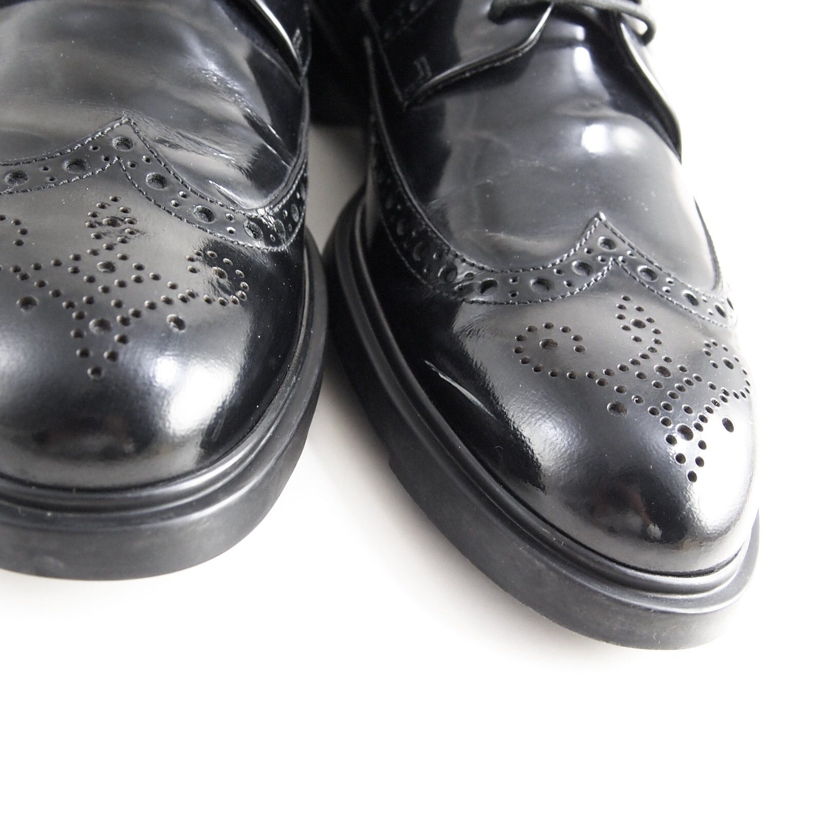 SAOLA Hugo Boss Brogues Derby Ortho Lite in pelle nera da uomo taglia EU 41 5 US 8 5