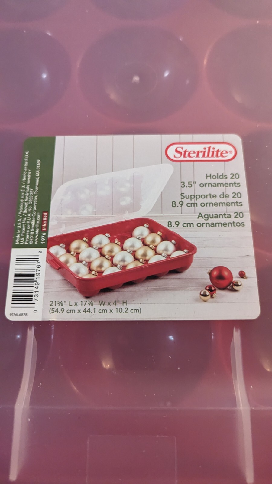 Sterilite Christmas Ornament Storage Plastic Container Holds 20 Ornaments International