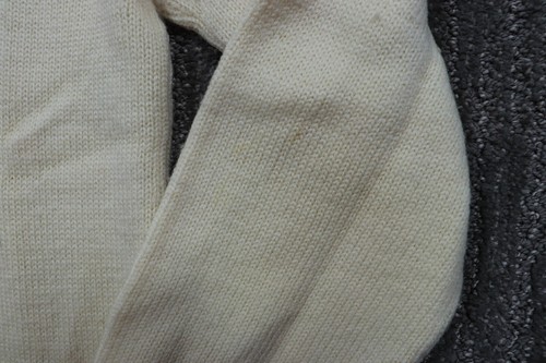 Juego de colección de campo suéter para mujer S crema lana cuello alto volantes tejido años 60 - Imagen 8 de 11