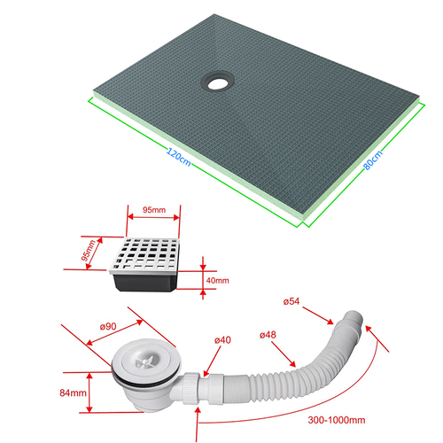Duschelement befliesbar bodeneben Duschboard Gefälleplatte Duschtasse - Bild 1 von 13