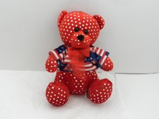 Toy Works Red Patriotic Bear 8" Stuffed Plush USA Flag Shirt USA EXCELLENT 