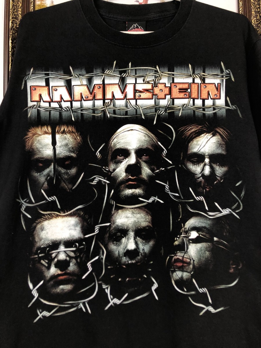 Vintage Rammstein Band Shirt Over Print Black Tee Hype Big Logo