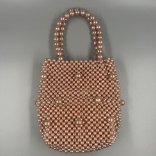 Lisa Parcell Mini Beaded Top Handle Bag Pink Dust Color Cute! Msrp$119
