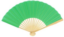 NEW 10-Pack 9" Grass Green Silk Hand Fans for Weddings, Parties, Theatre Props