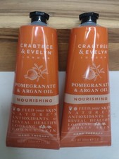 2x Crabtree  Evelyn POMEGRANATE ARGAN OIL Hand Therapy 3.45oz Big Size SEALED