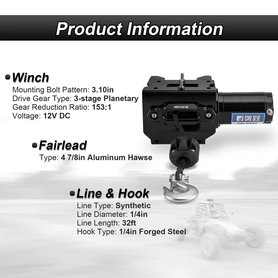 ATV 3000lb 12V Electric Winch Mount Kit For Polaris Sportsman 570/450 2014-2025 - Image 4 of 4