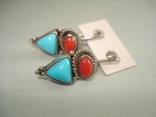 Boucles D'oreilles En Argent 925 Avec Camées | Nacre, Turquoise Et Perles | Dormeuses