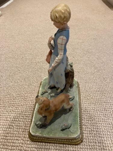 Capodimonte Italy Figurine Girl Lady with Cocker Spaniel dog Dario Magni - Picture 5 of 9