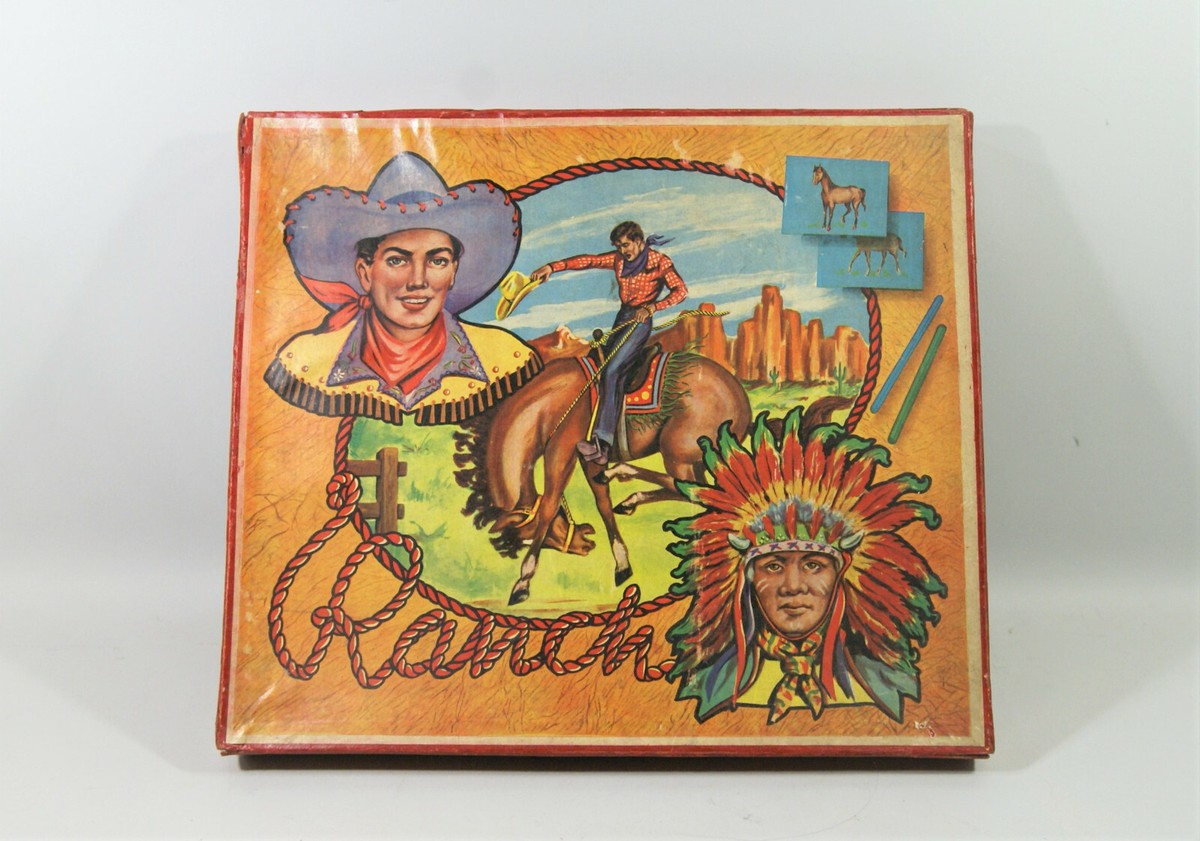 Lot De Jouets Anciens : Ranch Et Soldats Cow-boy - Figurines De Grenier