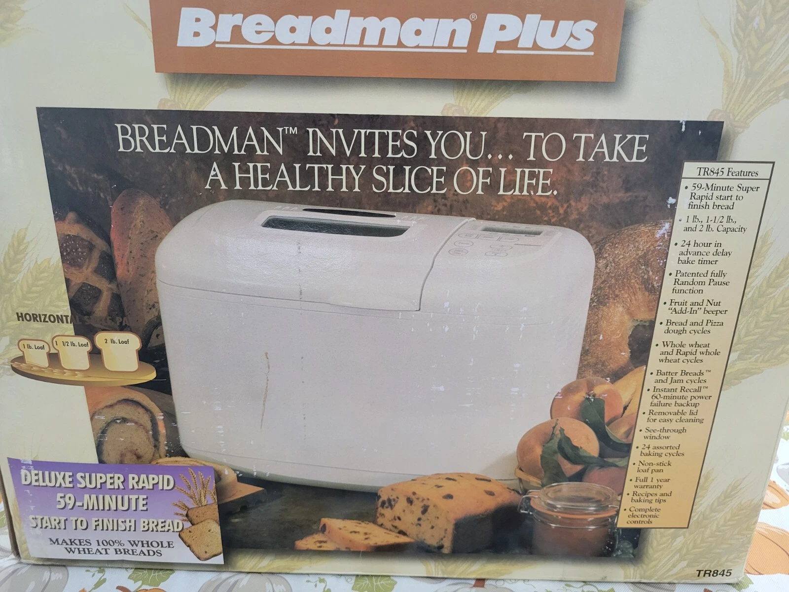 "New" NOS Breadman Plus - TR845 Bread Maker - NIB Sealed -
Opens in a new window or tab