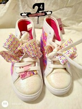 Size 4 Jojo Siwa girl multicolor sequin high top shoes