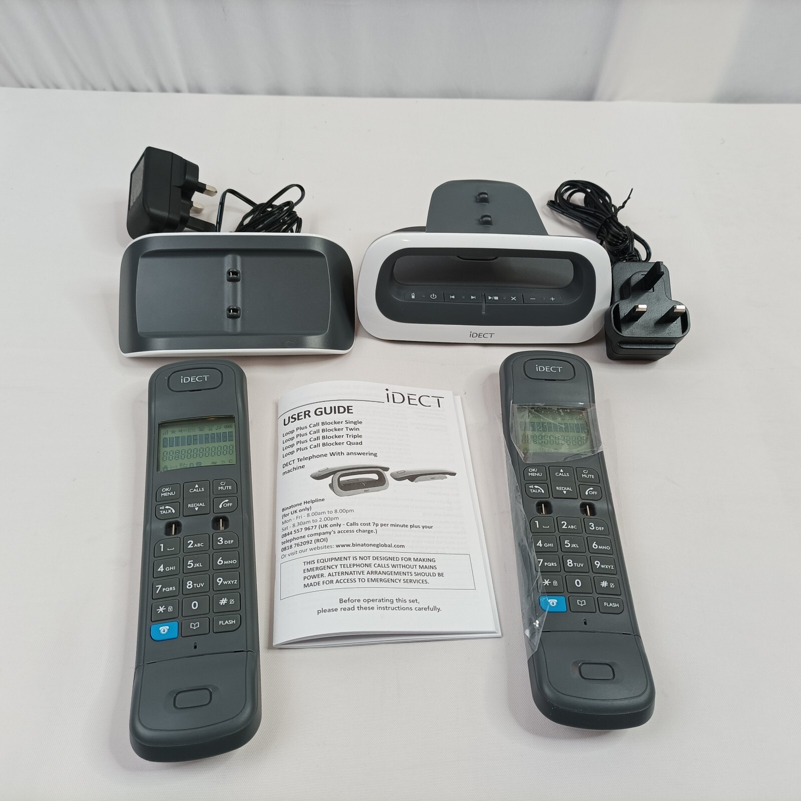 iDect Loop Plus Cordless Phone with Answer Machine & Call Blocker Twin eBay