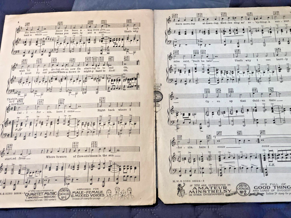 California Here I Come Sung By Al Jolson Ukulele 1924 CALIFORNIA HERE I