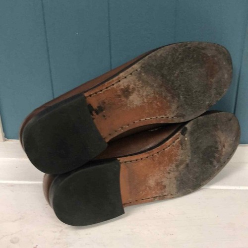 Johnston and Murphy camel brown leather tassel loafers men’s size 10.5 - Picture 7 of 8