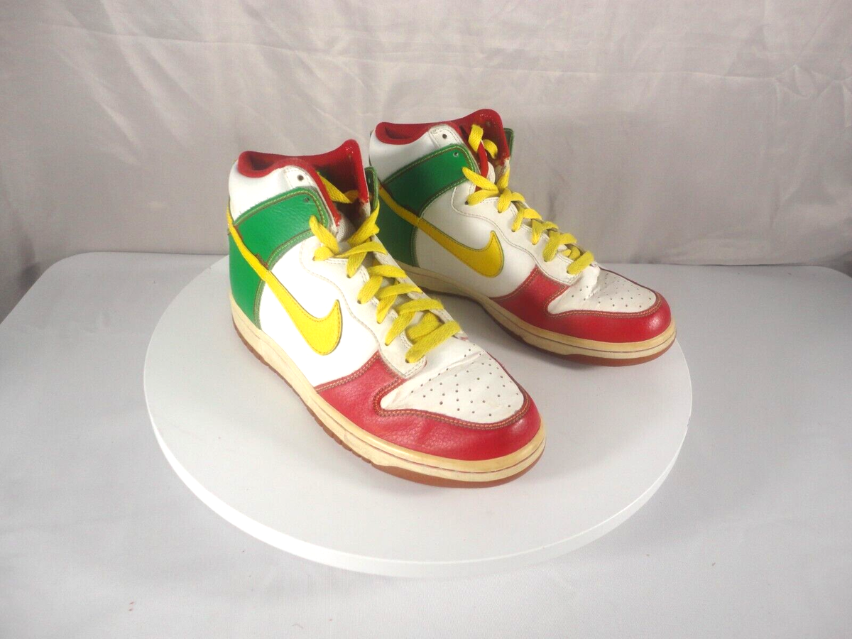 Nike Dunk High 6.0 Rasta 517562-173 Rare Red Green Yellow 