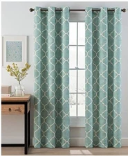 Lattice Grommet Top Window Curtain Panel Pair 40 X 95