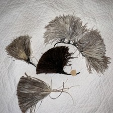 Vintage antique feathers puff curve trim Edwardian embellishments for hats