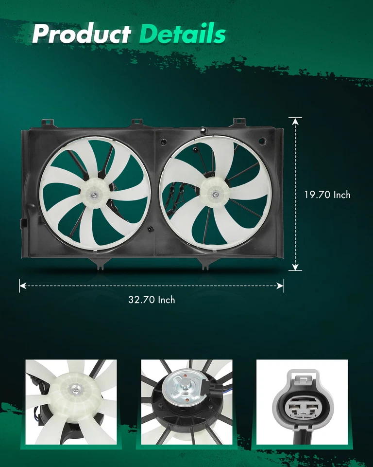 Conjunto de ventilador de refrigeración radiador Toyota Camry 2007 2008 2009 2010-2011 163610 Foto 2 de 4